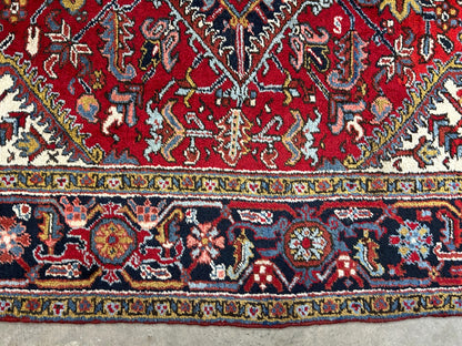 8'2"x10'8" Vintage Hand-Knotted 100% Wool Pile Herize Area Rug - Carpet