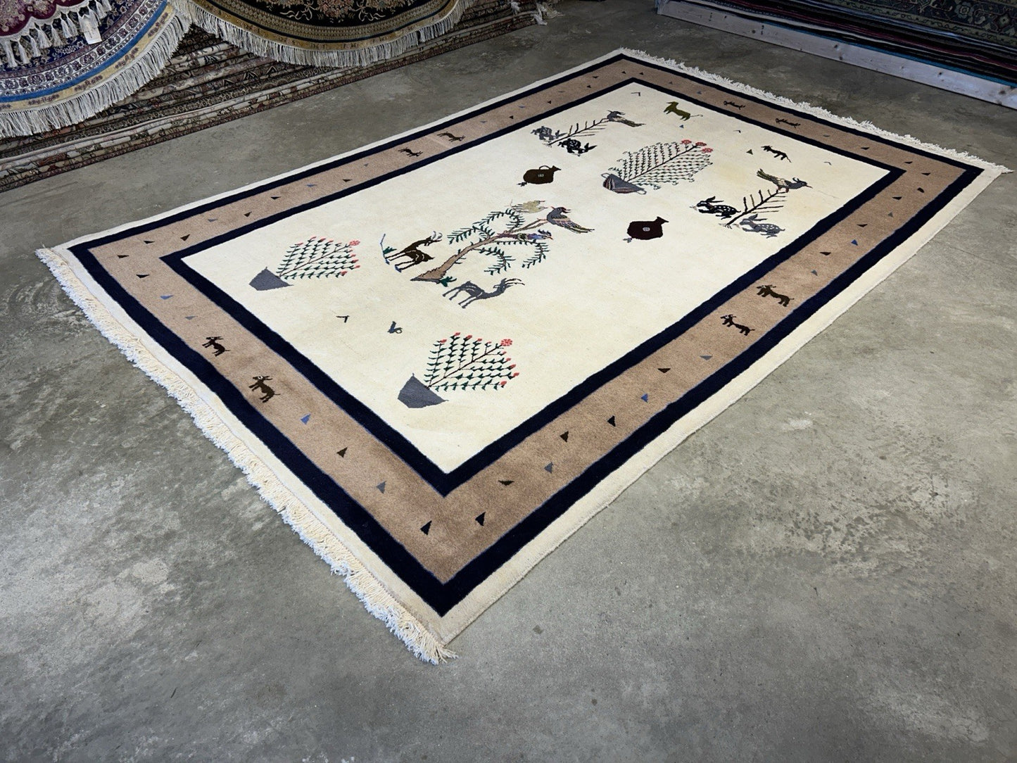 6’5”x9’6” Hand-Knotted 100% Wool Pile Oriental Area Rug - Carpet