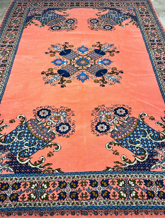 6'10"x9'1" Hand-Knotted 100% Wool Pile Morocco Carpet - Area Rug