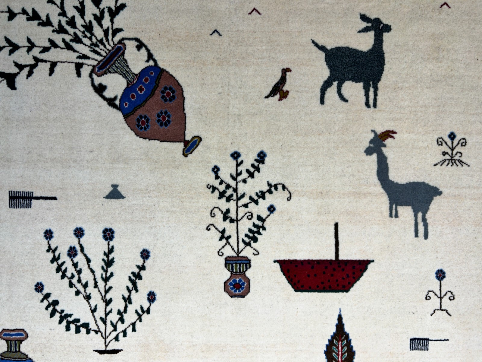 6'6"x9'1" Hand-Knotted 100% Wool Pile Gabeh Carpet - Area Rug