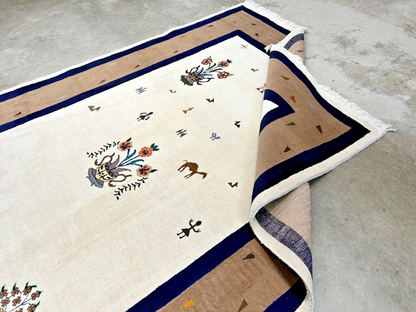 6'4"x9'9" Hand-Knotted 100% Wool Pile Gabeh Carpet - Area Rug