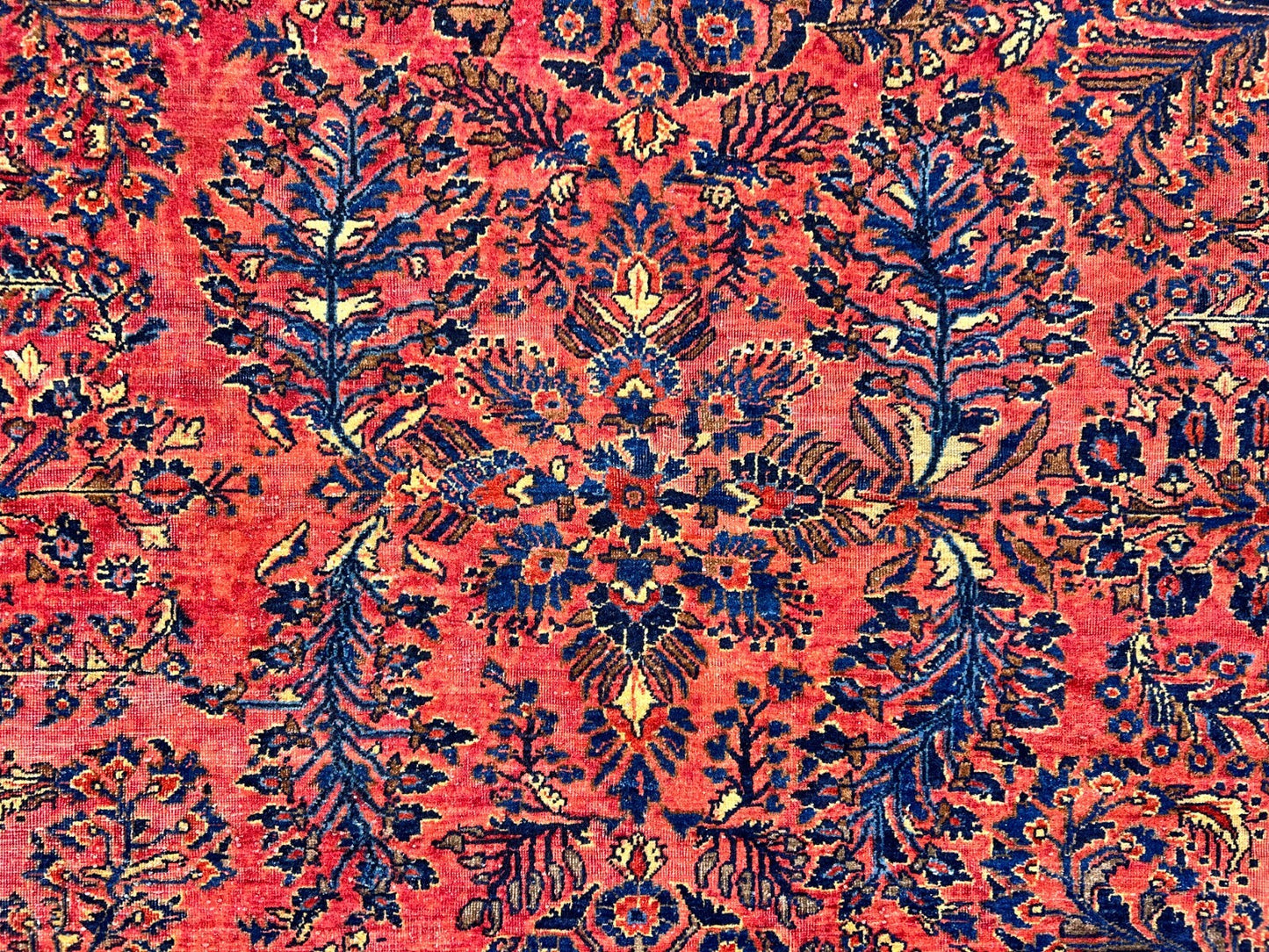 9'2"x11'4" Antique Fine Lamb Wool Sarouke Mohajeran Rug Hand-knotted Carpet