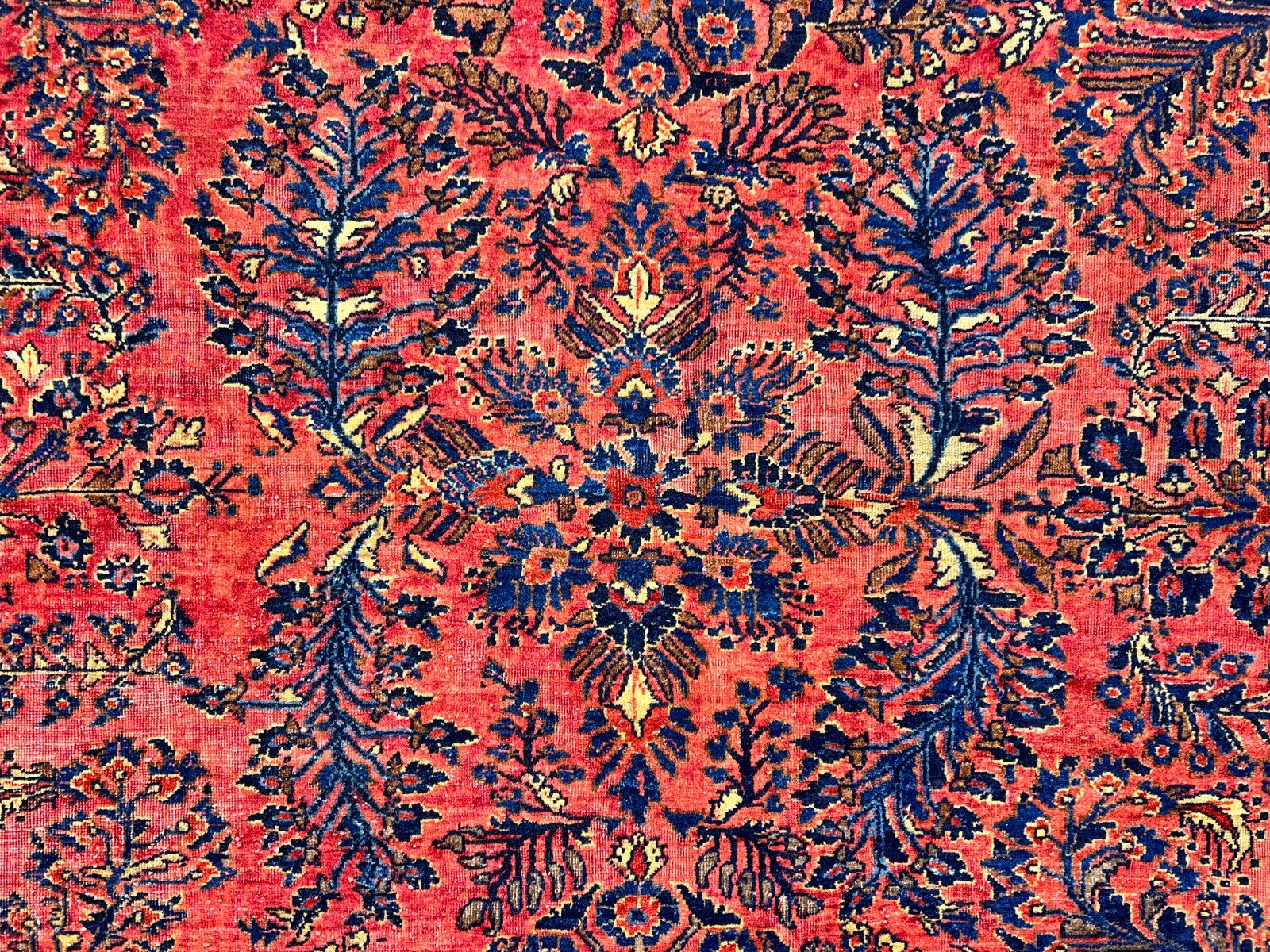 9'2"x11'4" Antique Fine Lamb Wool Sarouke Mohajeran Rug Hand-knotted Carpet