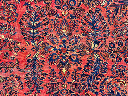 9'2"x11'4" Antique Fine Lamb Wool Sarouke Mohajeran Rug Hand-knotted Carpet