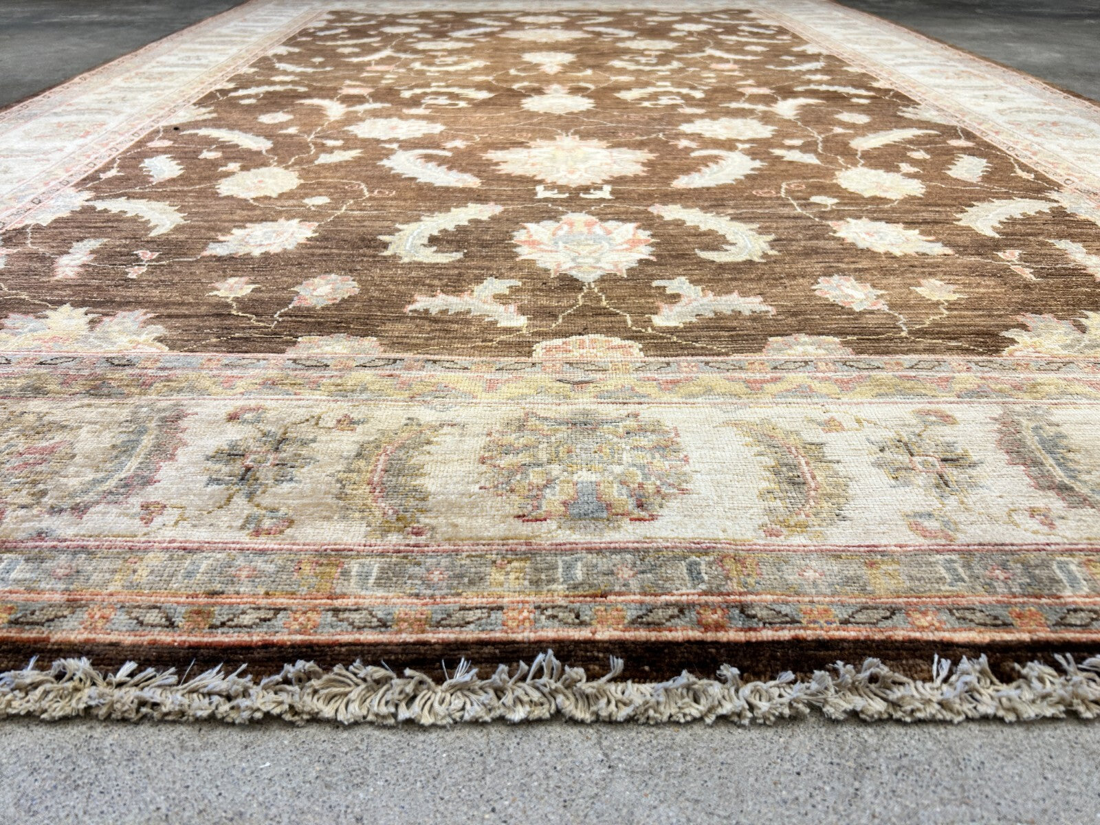 6'3"x9'7" Hand-Knotted 100% Wool Pile Peshawar Carpet - Area Rug