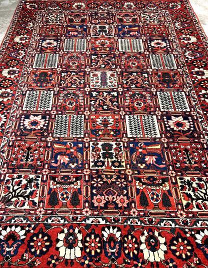 7'0"x9'9" Hand-Knotted 100% Lamb Wool Bakhtiarie Carpet - Area Rug