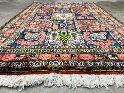 3'5"x5'2" Hand-Knotted 100% Lamb Wool Bakhtiarie Carpet - Area Rug