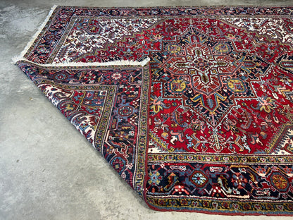 8'2"x10'8" Vintage Hand-Knotted 100% Wool Pile Herize Area Rug - Carpet