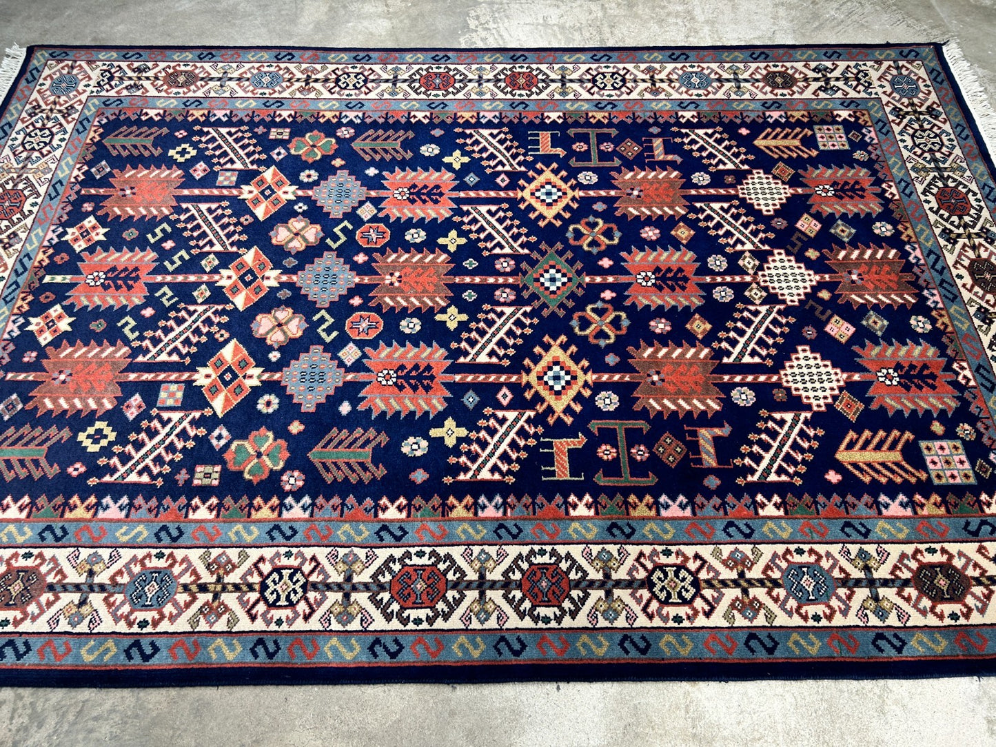 5'10"x8'9" Hand-Knotted 100% Wool Carpet - Kazak Area Rug