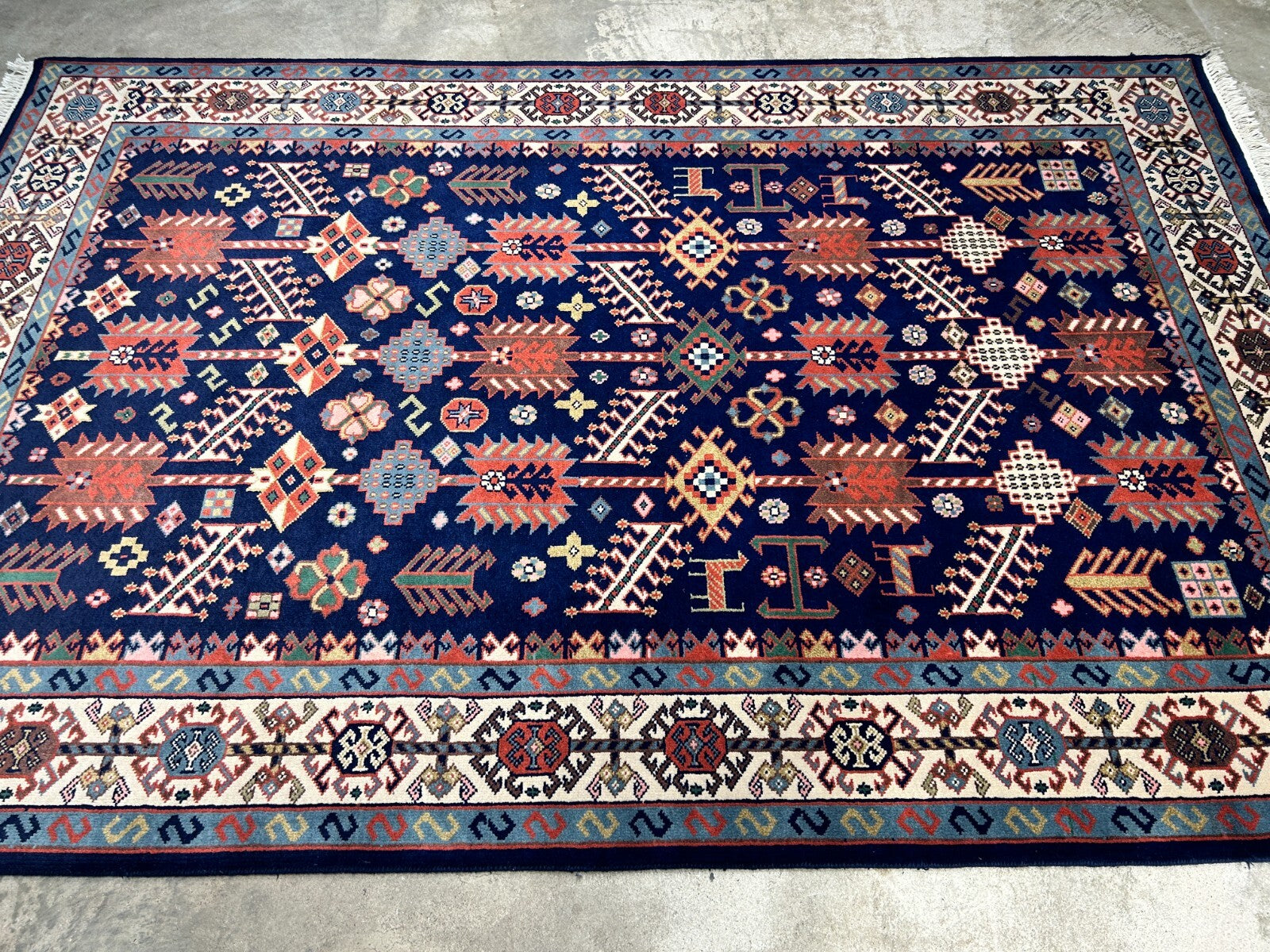 5'10"x8'9" Hand-Knotted 100% Wool Carpet - Kazak Area Rug