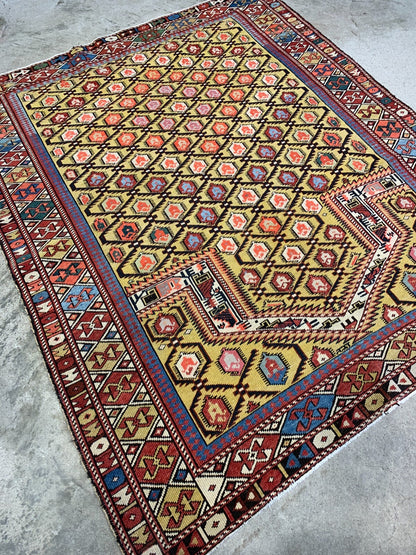 3'7"x4'6'' Collector Antique Russian Shiravan 100% Wool Area Rug