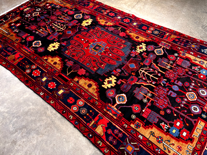 5'4" x 9'9" Hand-Knotted 100% Lamb Wool Pile Nahavande Area Rug