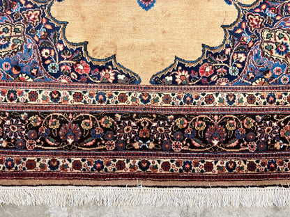 6'11"x10'3" Antique Hand-Knotted Wool Oriental Mood Rug - Area Carpet