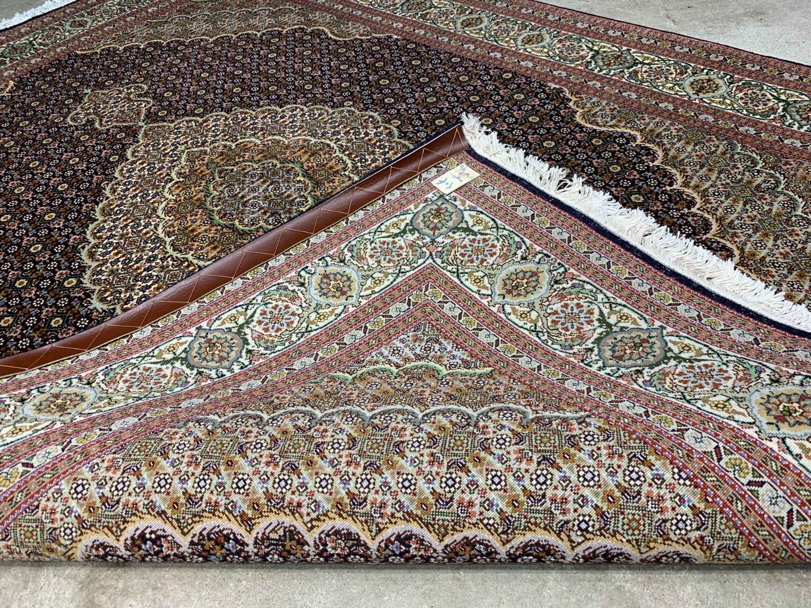 5'x6'9" Fine Hand-Knotted Wool & Silk Blend Tabrize Mahi Carpet - Area Rug