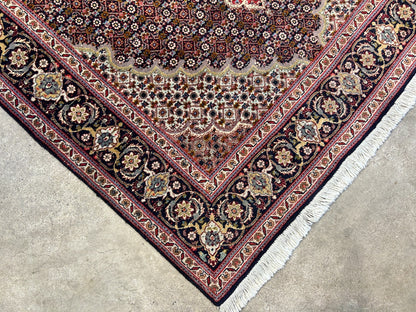 3'4"x4'8" Hand-Knotted 100% Wool Pile Tabrize Mahi Rug