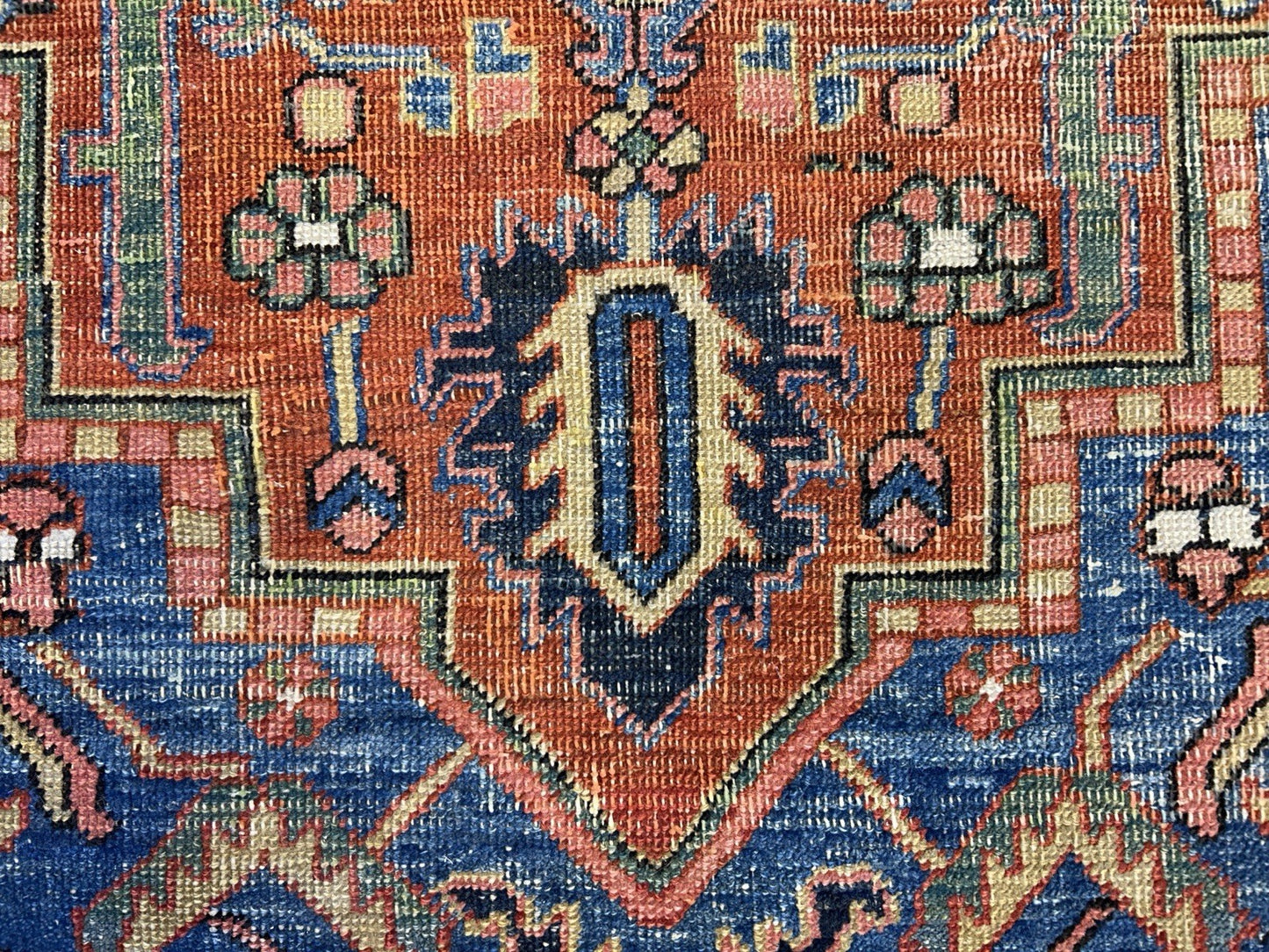 Collector Item- 5’x6’10” Antique Hand-Knotted 100% Wool Pile Serapie Area Rug