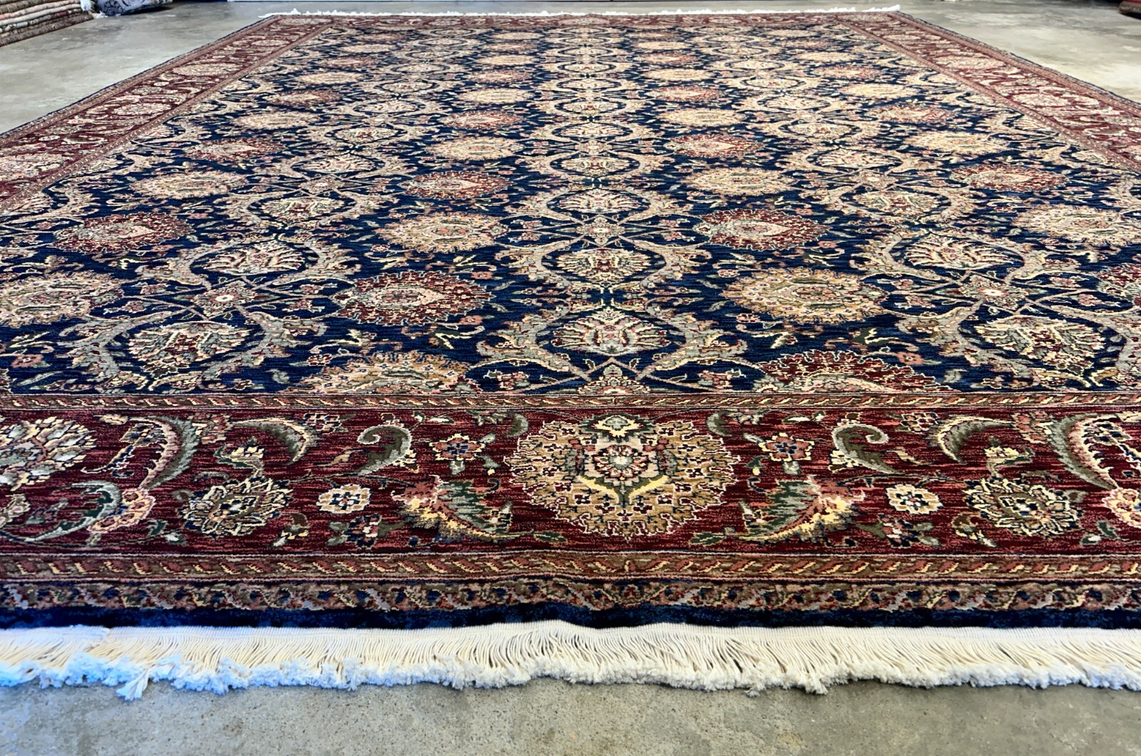 9'x12'2" Hand-Knotted 100% Wool Pile Oriental Rug