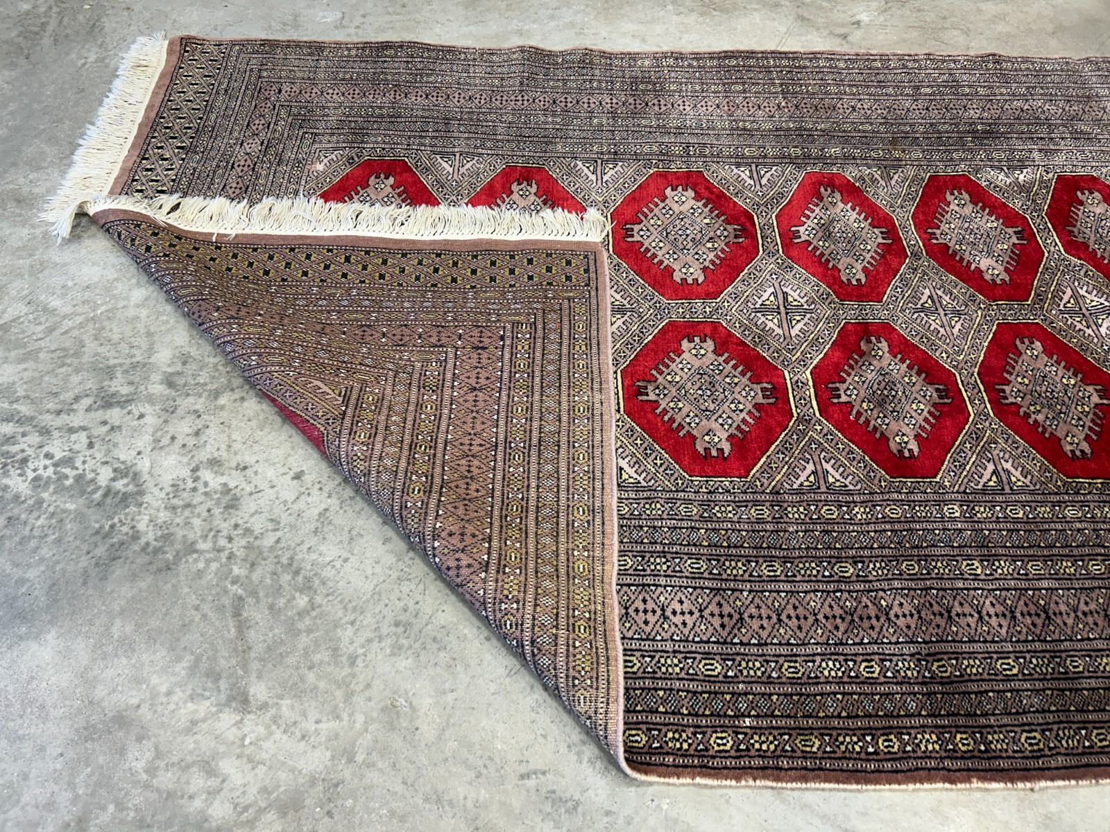 4'2"x6'4" Hand-Knotted 100% Wool Pile Bokhara Area Rug - Carpet