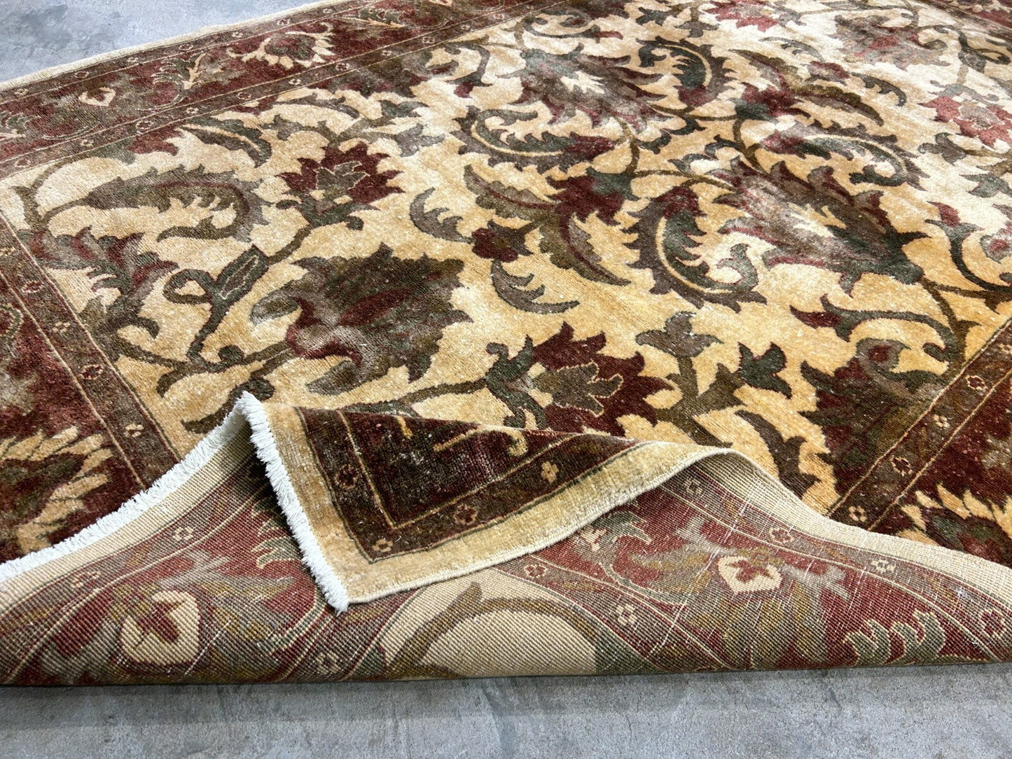 6'6"x9'6'' Hand-Knotted Indian Wool Pile Handmade Area Rug - Carpet