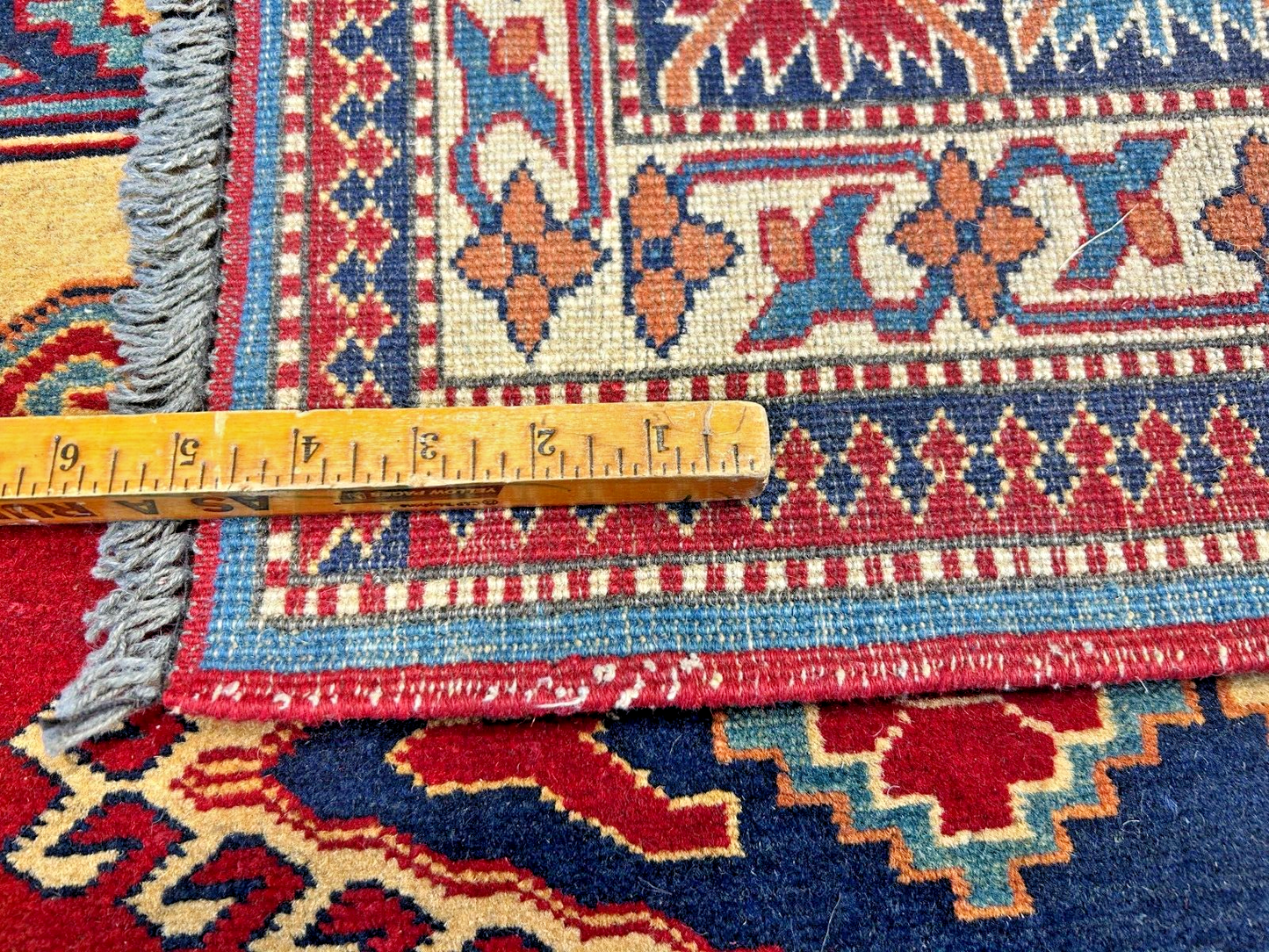 6'3"x7'10" Hand-Knotted 100% Wool Carpet - Fine Kazak Area Rug