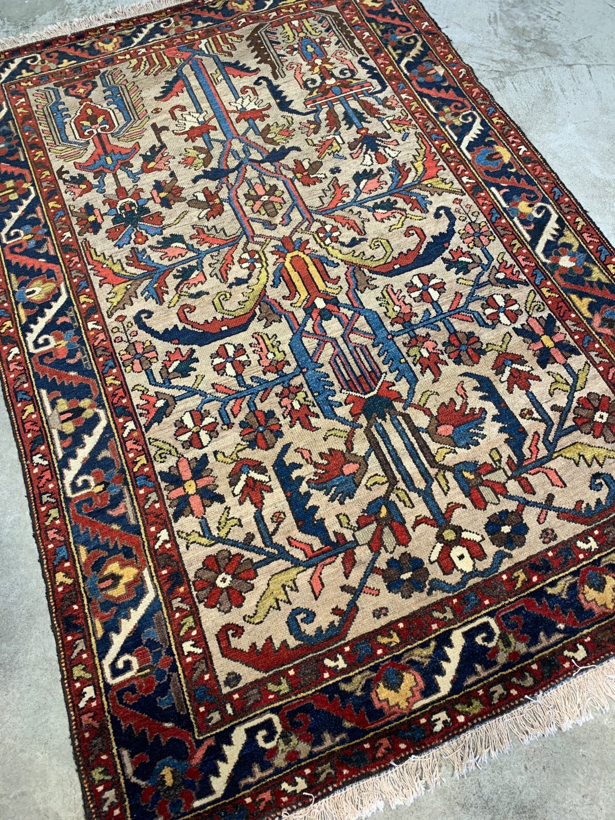 Collector Item -  4'4"x6'4" One-of-a-Kind Antique Fine Wool Bakhtiarie Rug