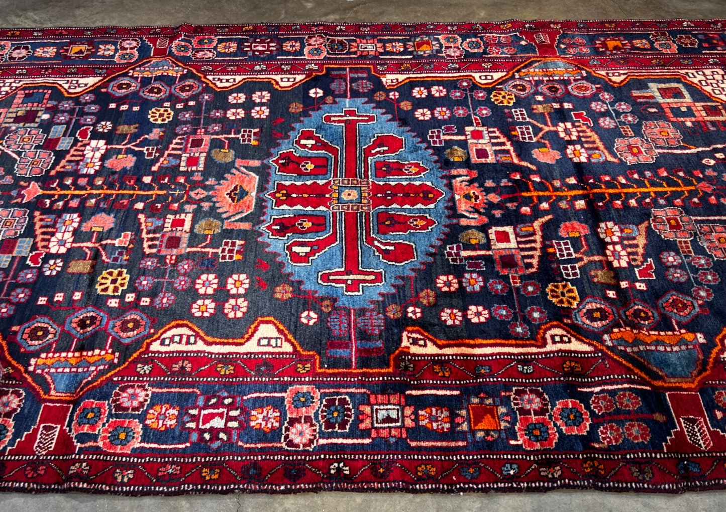 5'4" x 10'0" Hand-Knotted 100% Wool Pile Tuyserkan Area Rug - Carpet