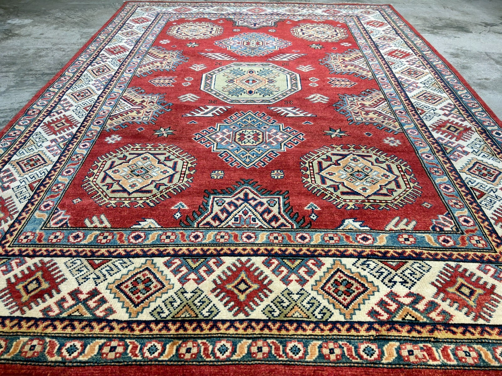 5'7"x7'10" Hand-Knotted 100% Wool Carpet - Fine Kazak Area Rug