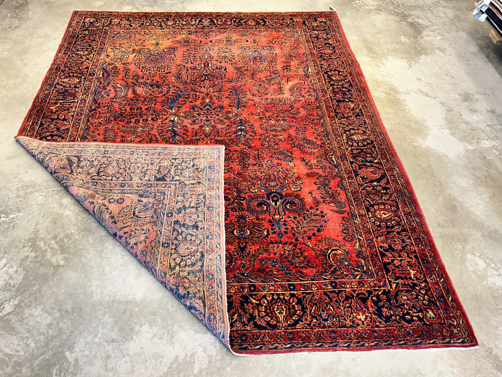 9'2"x11'4" Antique Fine Lamb Wool Sarouke Mohajeran Rug Hand-knotted Carpet