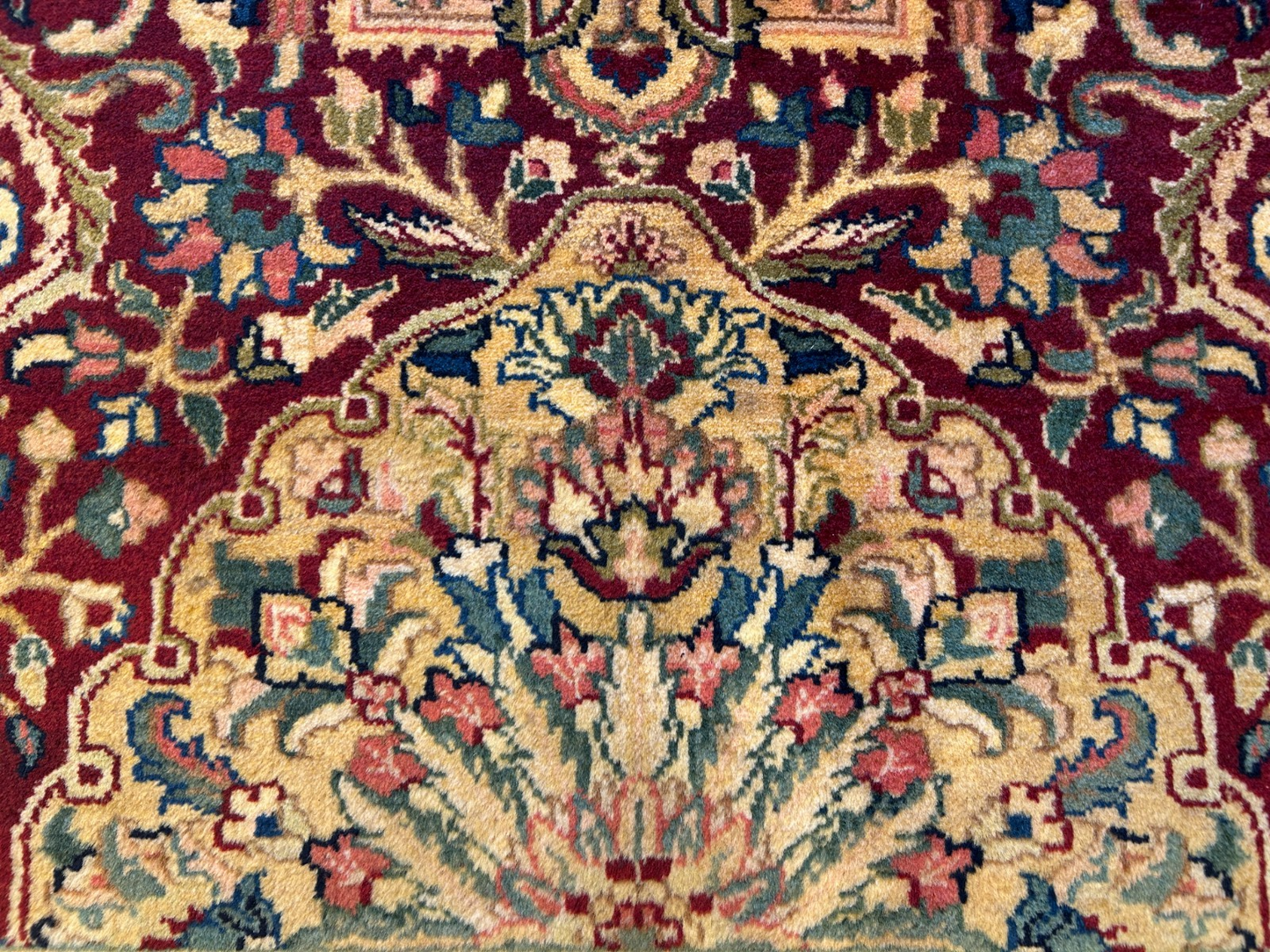 9'1"x12'3" Very Fine Hand-Knotted 100% Fine Wool Pile IndoTabriz Rug