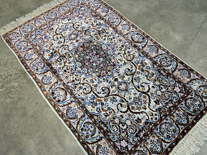 3'x5' Hand-Knotted 100% Kashmiri Silk Oriental Rug