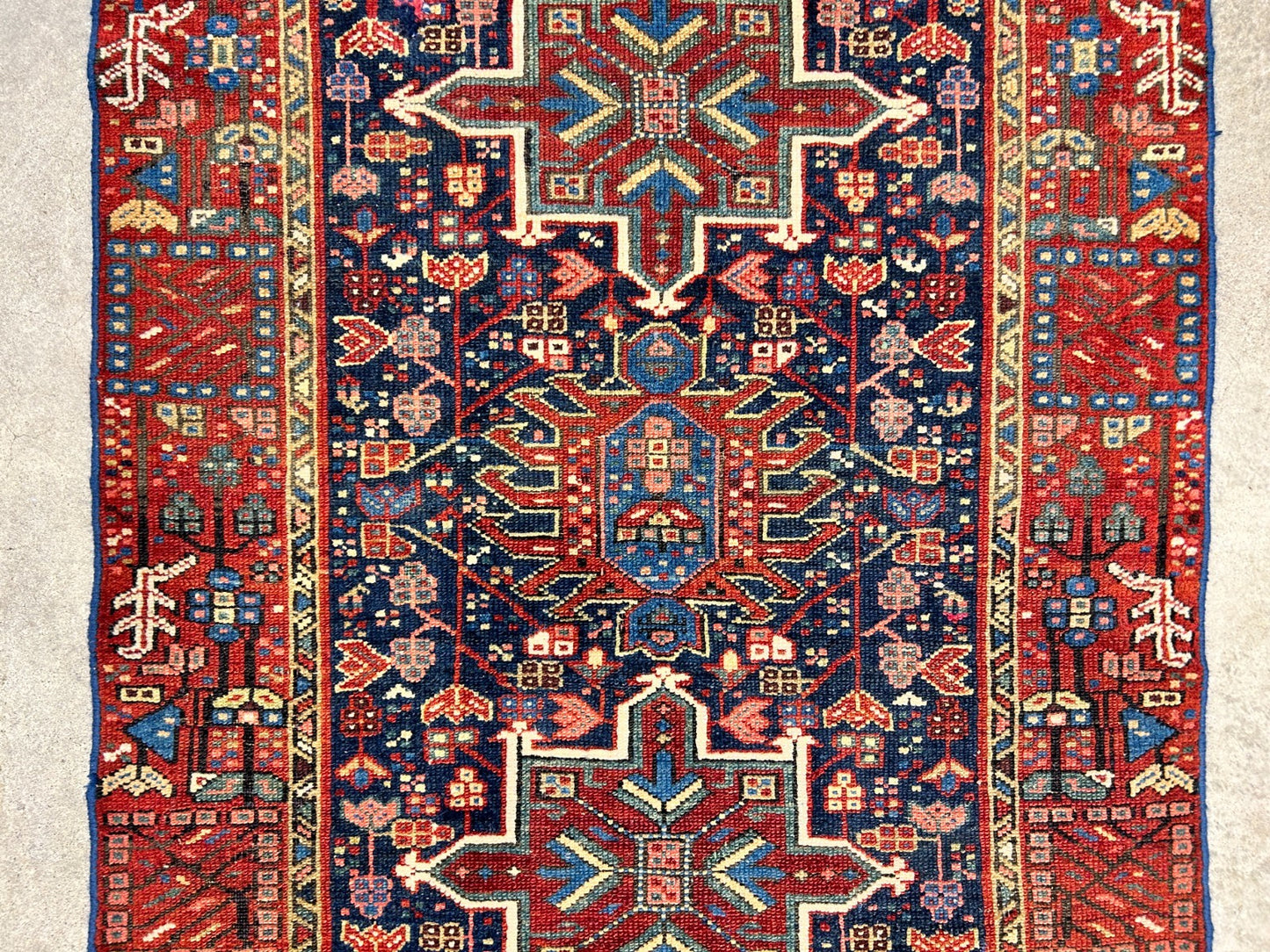 3'x4'6" Antique Hand-Knotted 100% Wool Pile Karaja Rug