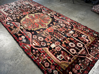 4'9" x 10'8" Hand-Knotted 100% Wool Pile Nahavande Area Rug - Carpet