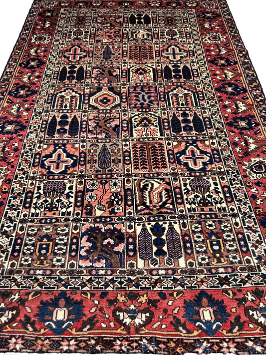 6'5"x9'8" Hand-Knotted 100% Lamb Wool Bakhtiarie Carpet - Area Rug