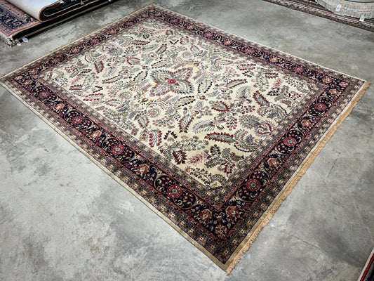 9'x12' Hand-Knotted 100% Lamb Wool Pile Sarouk Carpet - Area Rug