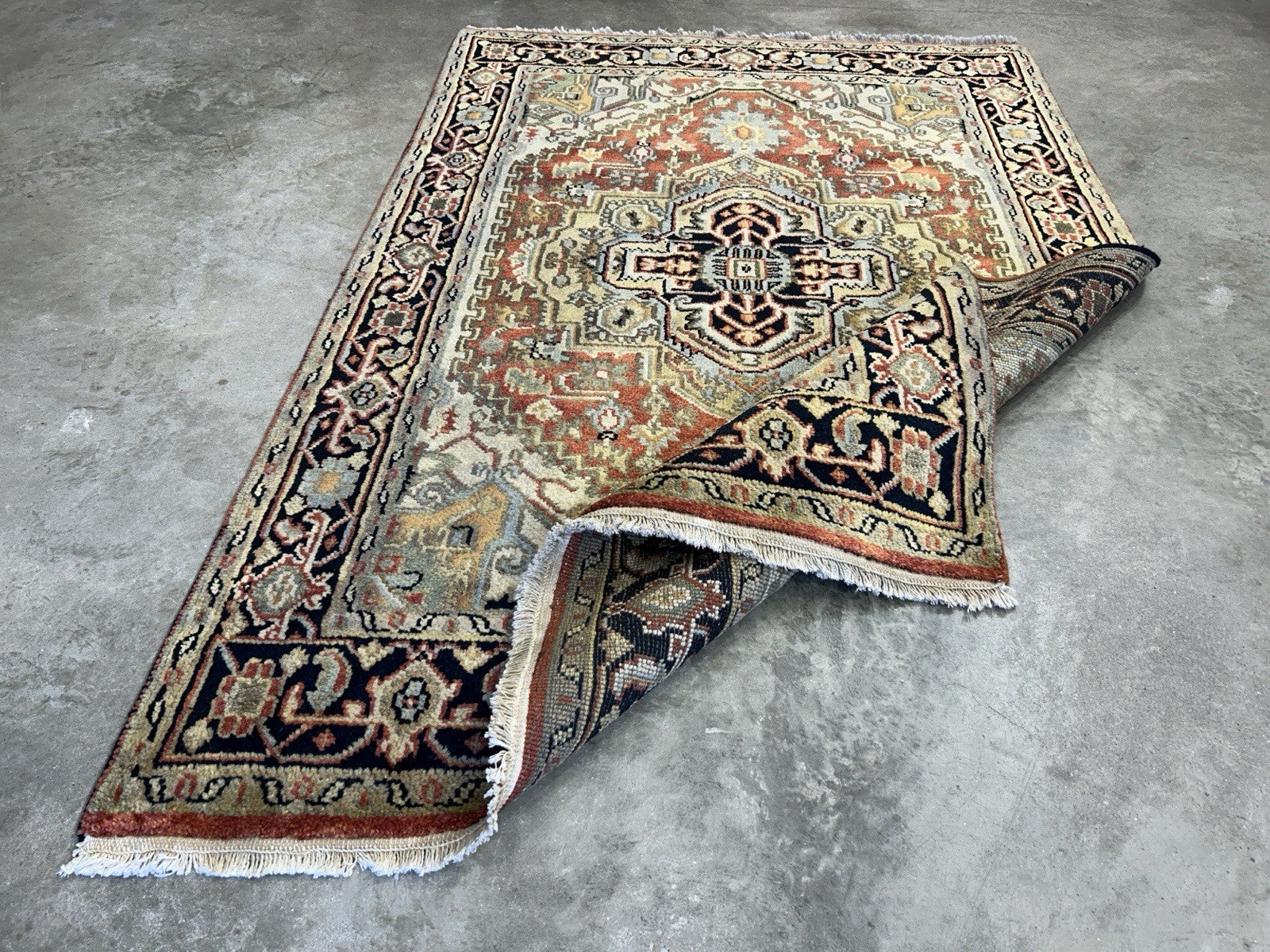 4’1”x6’1” Hand-Knotted 100% Wool Indoserapi Area Rug - Carpet