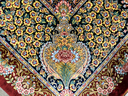 6'5"x9'10" Exquisite Hand-Knotted 100% Silk Qume Rug