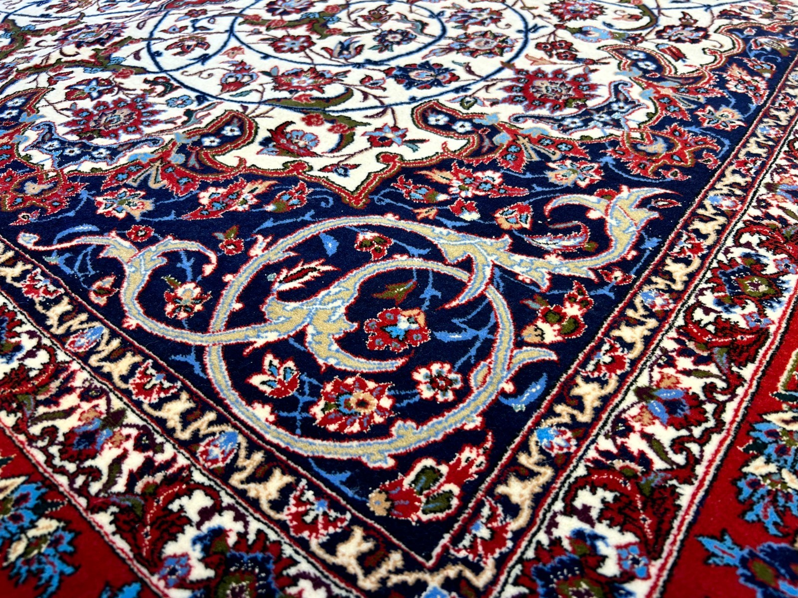 6'6"x10'2" Extra-Fine Hand-Knotted Wool & Silk  Isfahane Seirafian Rug - Signed