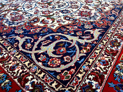 6'6"x10'2" Extra-Fine Hand-Knotted Wool & Silk  Isfahane Seirafian Rug - Signed