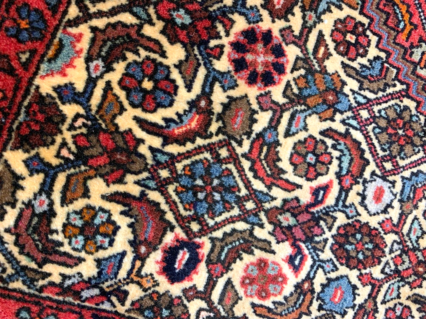 4'1"x6'3" Hand-Knotted 100% Wool Pile Bijare Gholtoghe Carpet - Area Rug