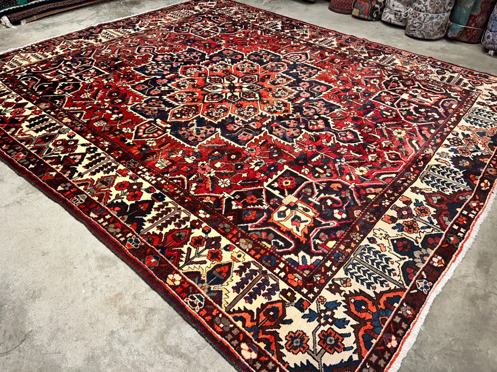 10'3"x12'2" Hand-Knotted 100% Wool Pile Bakhtiarie Rug