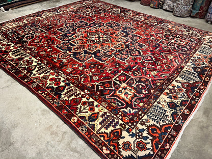 10'3"x12'2" Hand-Knotted 100% Wool Pile Bakhtiarie Rug