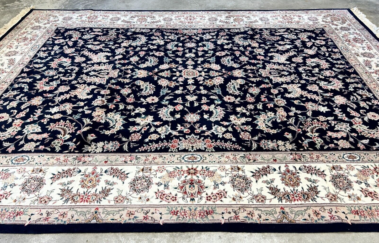 9'x12' Hand-Knotted Wool & Silk Pile Sinopersian Carpet - Area Rug