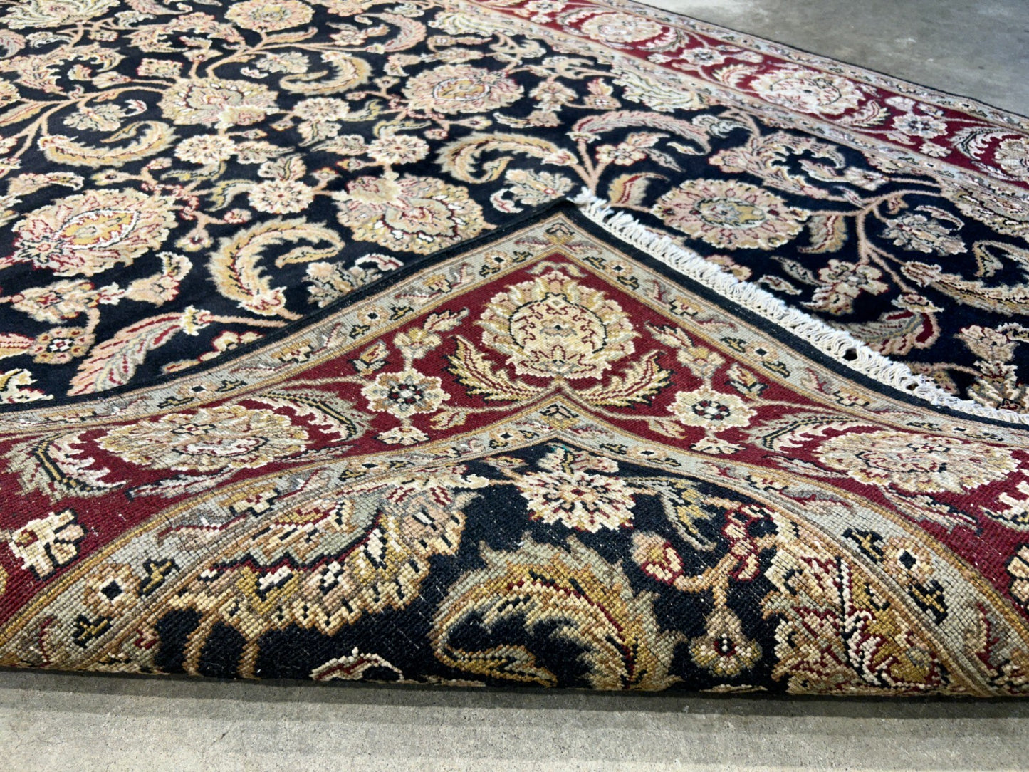 6'2"x9'4'' Hand-Knotted 100% Wool Pile Indo-Agra Area Rug - Area Carpet