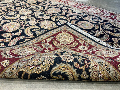 6'2"x9'4'' Hand-Knotted 100% Wool Pile Indo-Agra Area Rug - Area Carpet