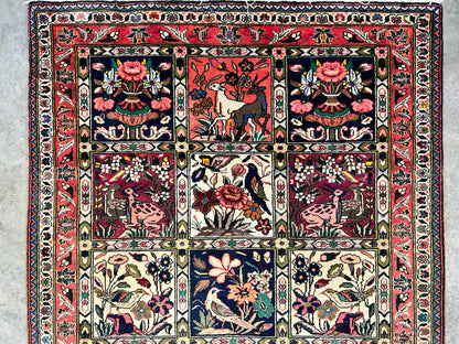 3'5"x4'10" Hand-Knotted 100% Lamb Wool Bakhtiarie Carpet - Area Rug