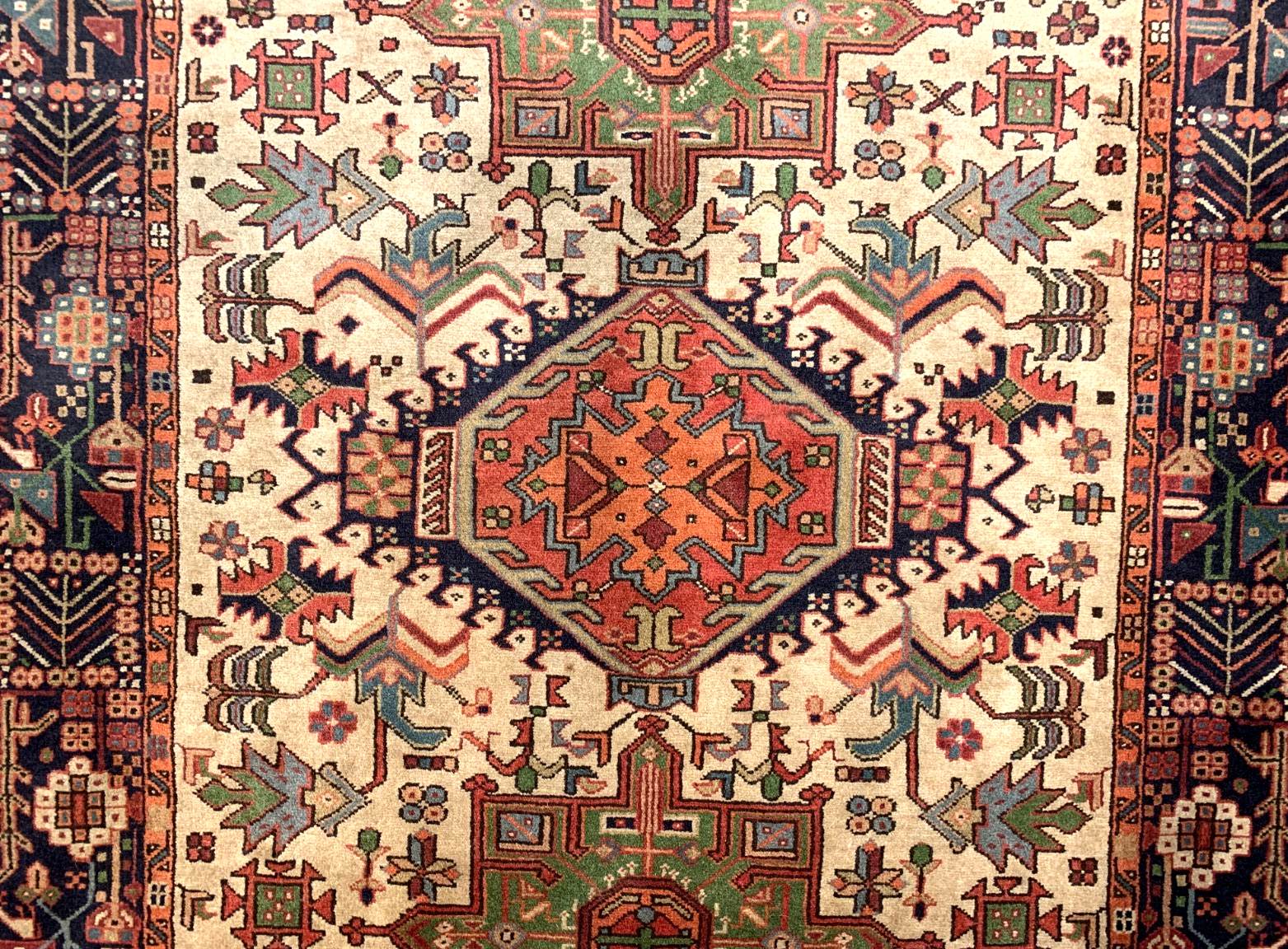 5'0"x6'1" Hand-Knotted 100% Wool Pile Karaja Area Rug - Carpet