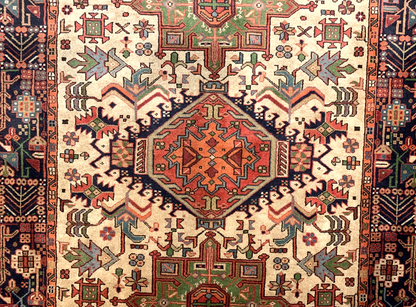 5'0"x6'1" Hand-Knotted 100% Wool Pile Karaja Area Rug - Carpet