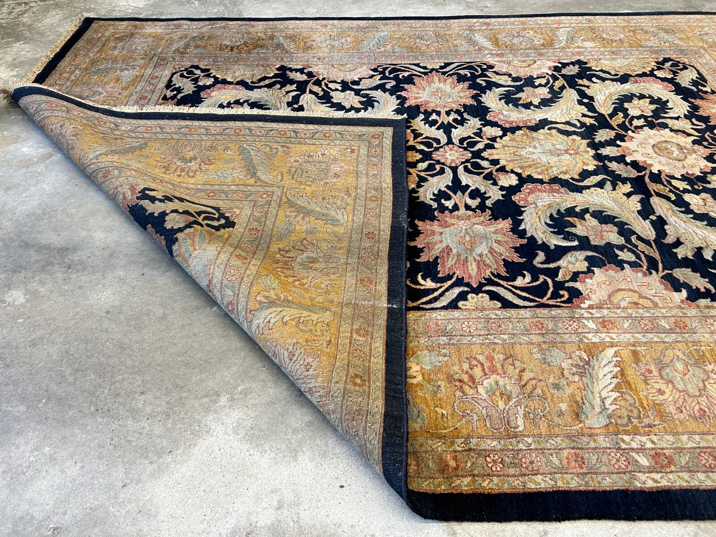 9' x 12' Hand-Knotted 100% Wool Carpet - Indian Agra Area Rug