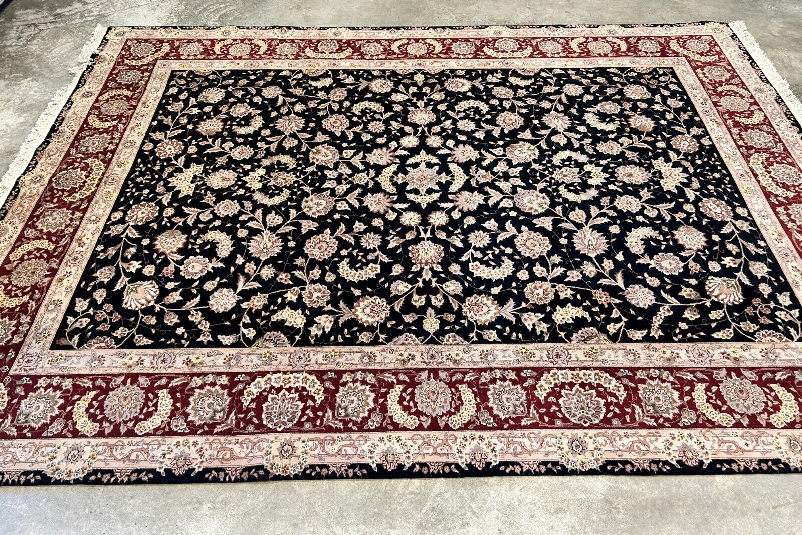 8'6"x11'6" Hand-Knotted Wool & Silk Pile Sinopersian Carpet - Area Rug