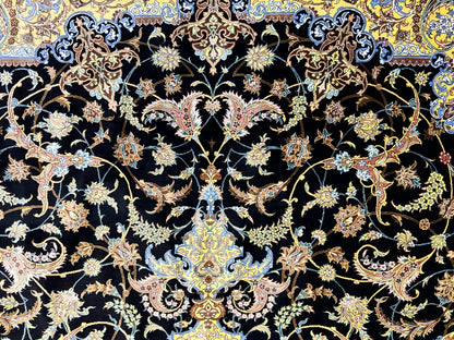 6'6"x10' Exquisite Hand-Knotted 100% Silk Qume Rug